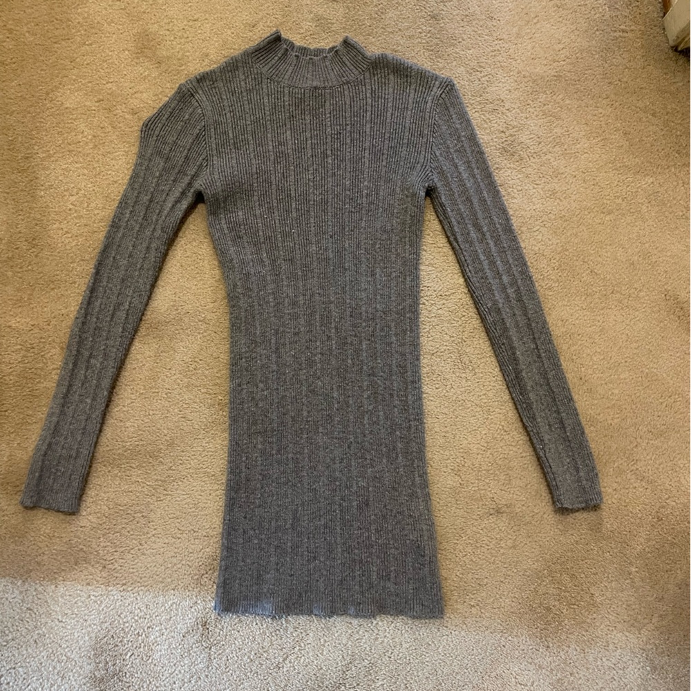Gray sweater dress